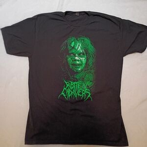 Gore Exorcist Reagan Face T-shirt L Tultex Black Tee with Green Graphic